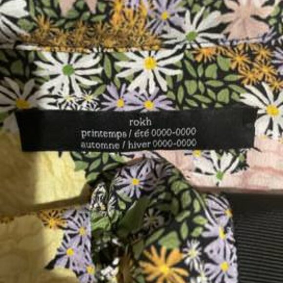 Rokh Silk Split Floral Asymmetrical Dress 4-6 - Picture 11 of 13